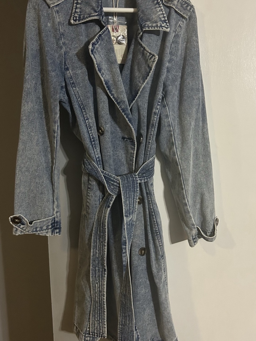 Stoosh Vintage Denim Trench Coat NWT in Blue